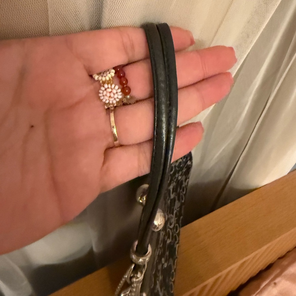 Coach Vintage Y2K Lurex Black Signature Frame Kisslock clutch silver hangtag - Picture 6 of 8